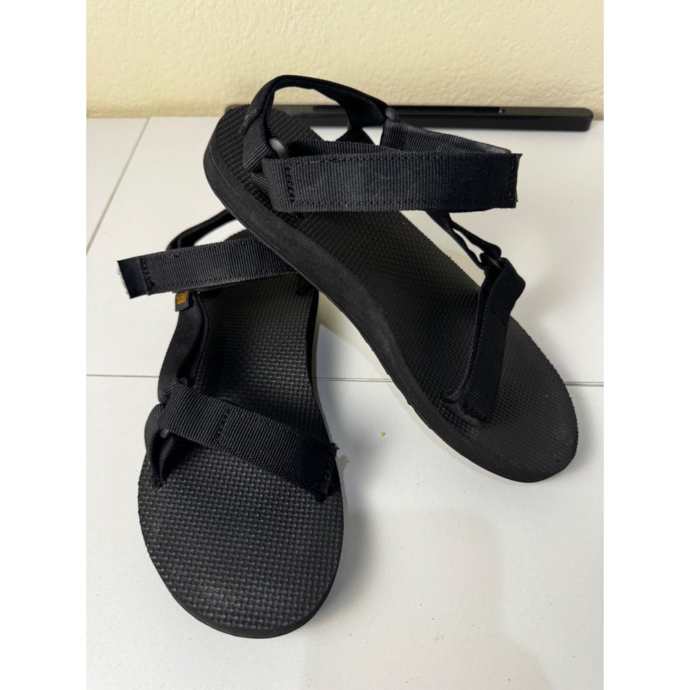 Teva Original Universal Kids Size 8 Black Strappy Sandals Hiking Outdoor